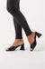 Anlise Croc Mule Heels in Black
