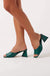 Anlise Croc Mule Heels in Green