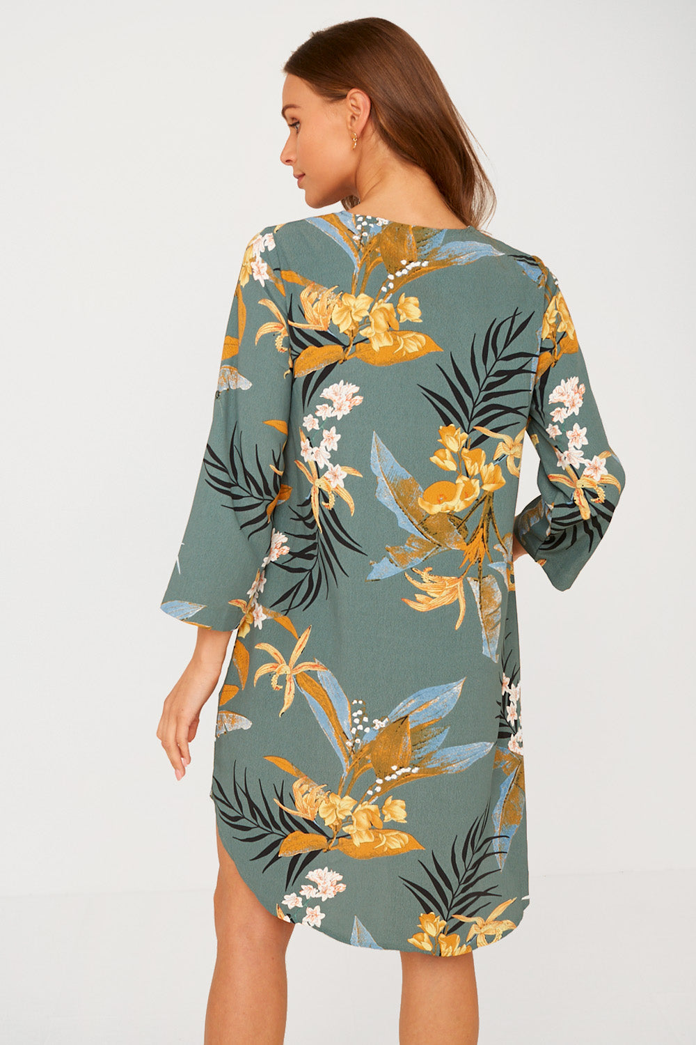 Bevin Tunic Zip Dress in Green