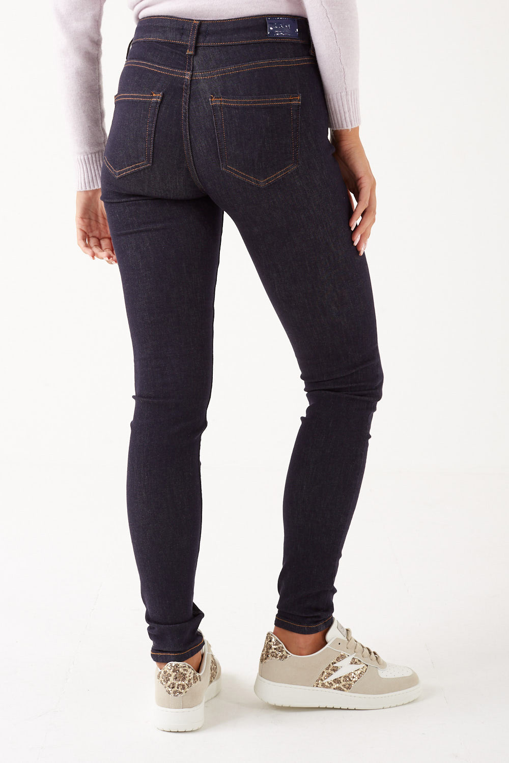 Blush Mid Rise Skinny Jeans in Dark Blue