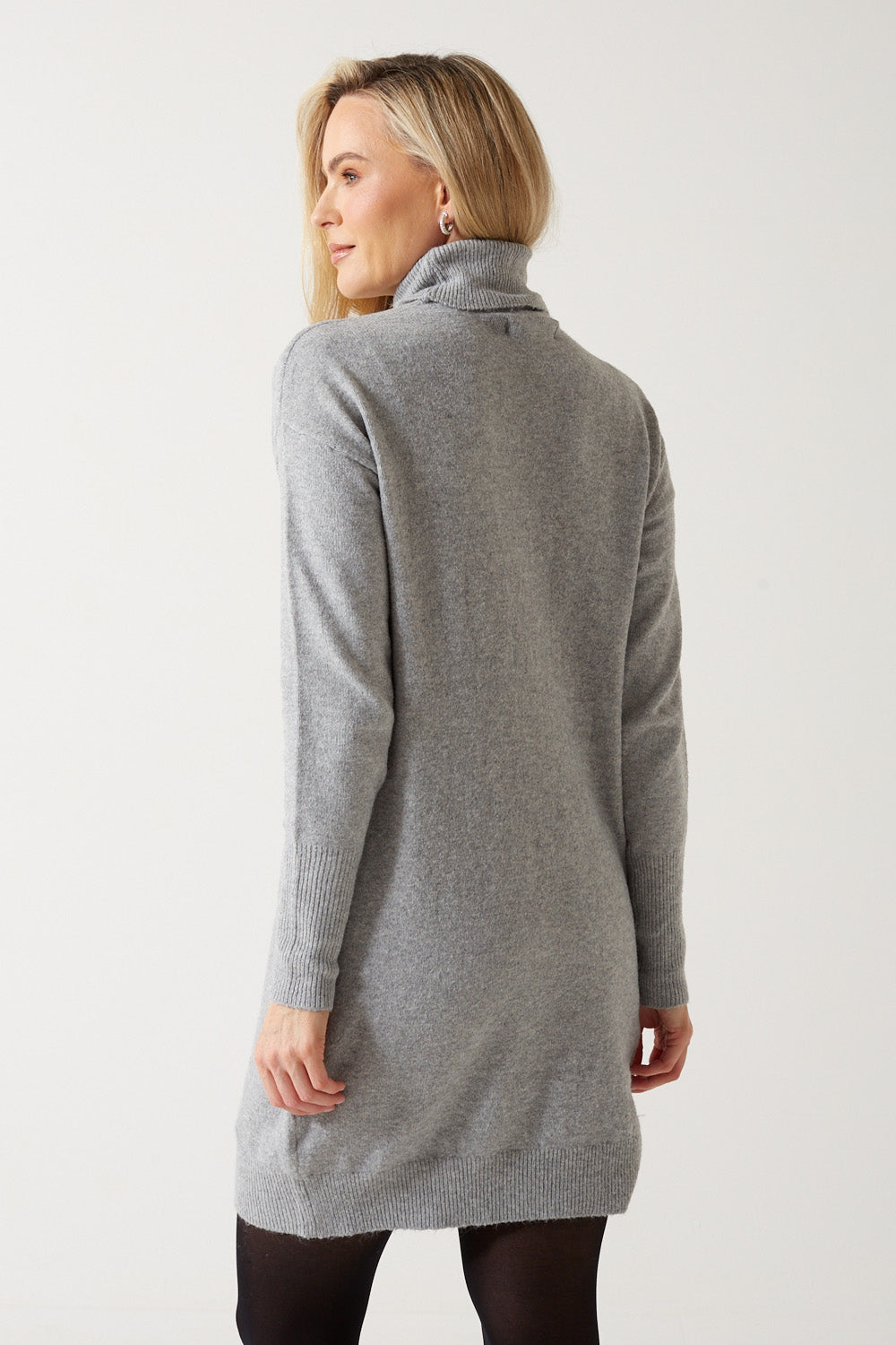 Brilliant Rollneck Jumper Dress in Light Grey