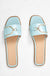 Buckle Slider Sandals in Blue