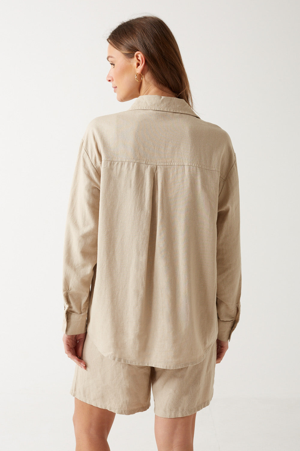Caro Linen Shirt in Beige