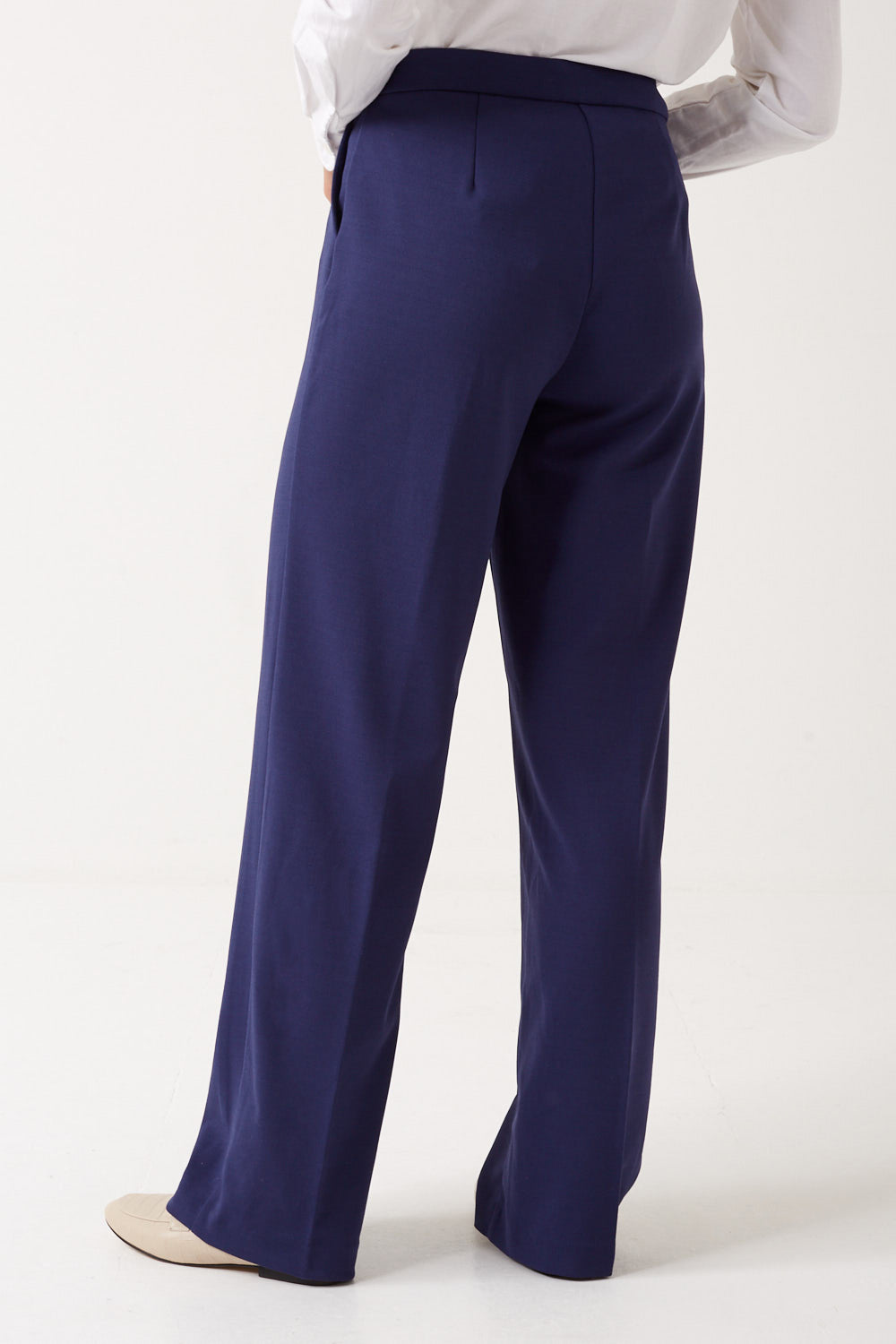 Carolina Wide Leg Trousers in Navy