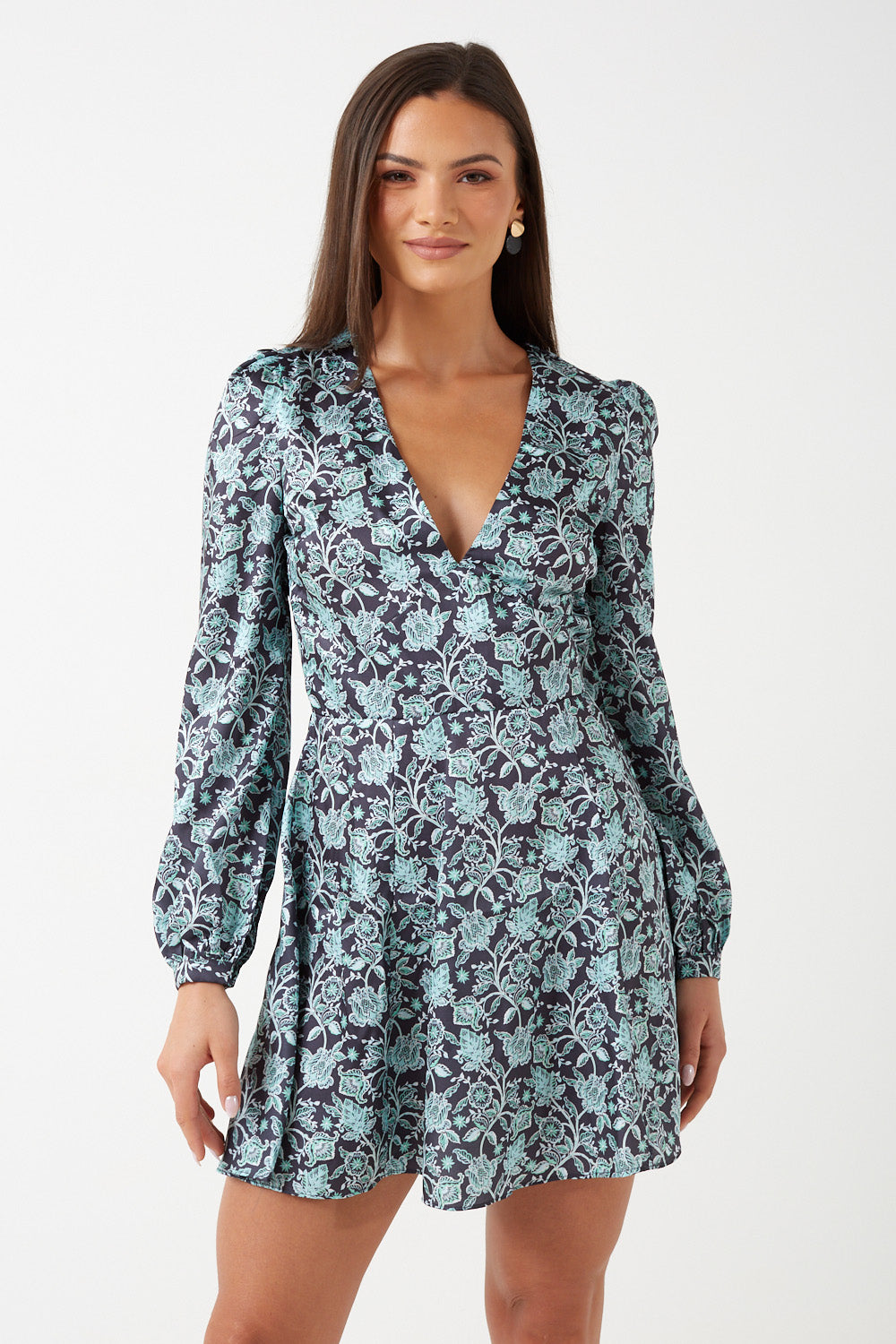 Glenda Mini Dress in Paisley Print