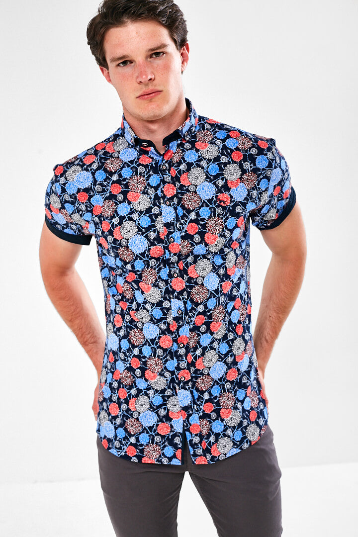 Clover Short Sleeve Shirt in Navy