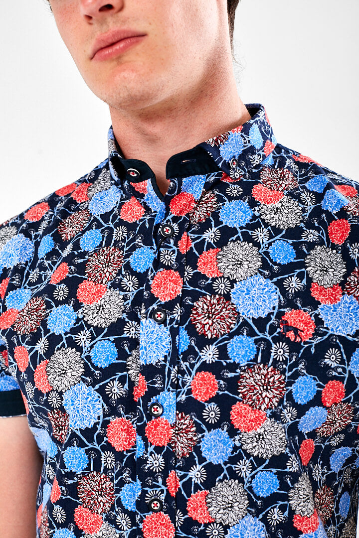 Clover Short Sleeve Shirt in Navy