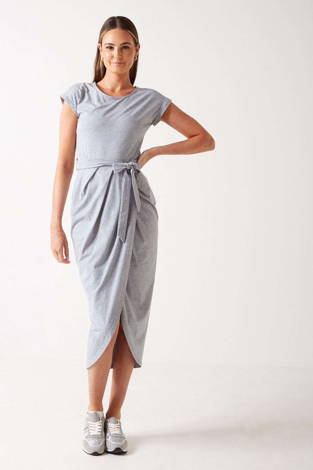 Stacey Midi Dress in Grey