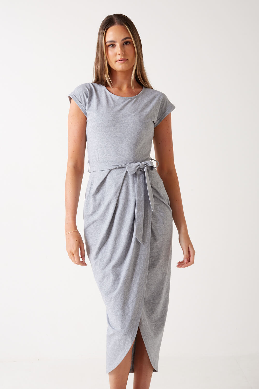 Stacey Midi Dress in Grey