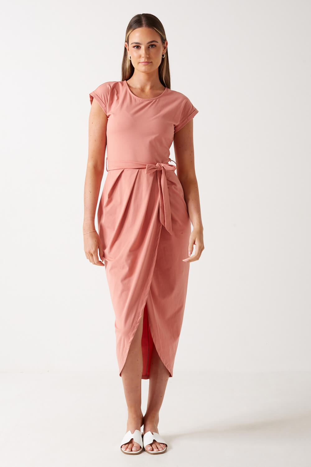 Stacey Midi Dress in Pink