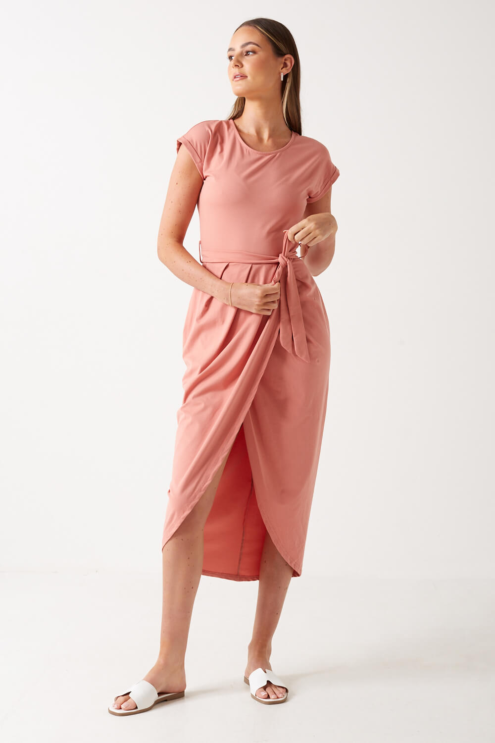 Stacey Midi Dress in Pink