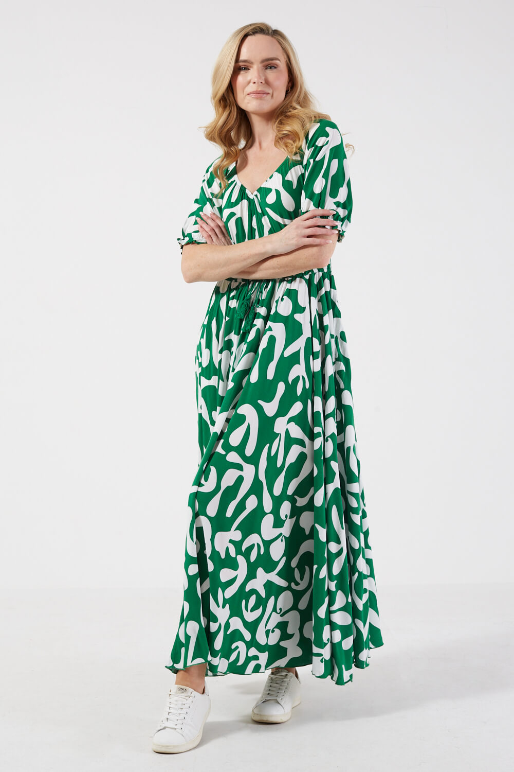 Vivian Maxi Printed Dress in Green