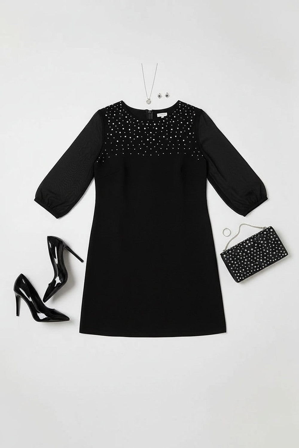 Faye Embellished Little Black Dress