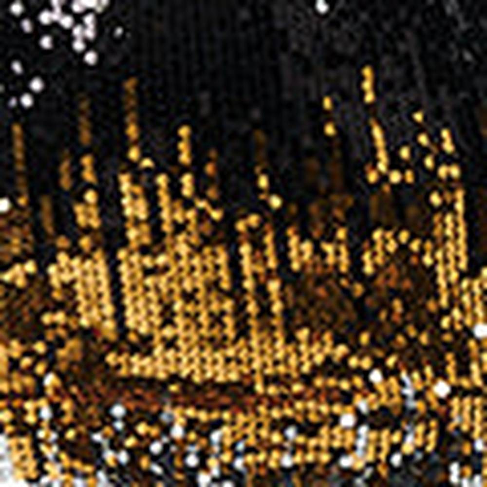 Sparkly Sequin Long Sleeve Mini Dress in Gold