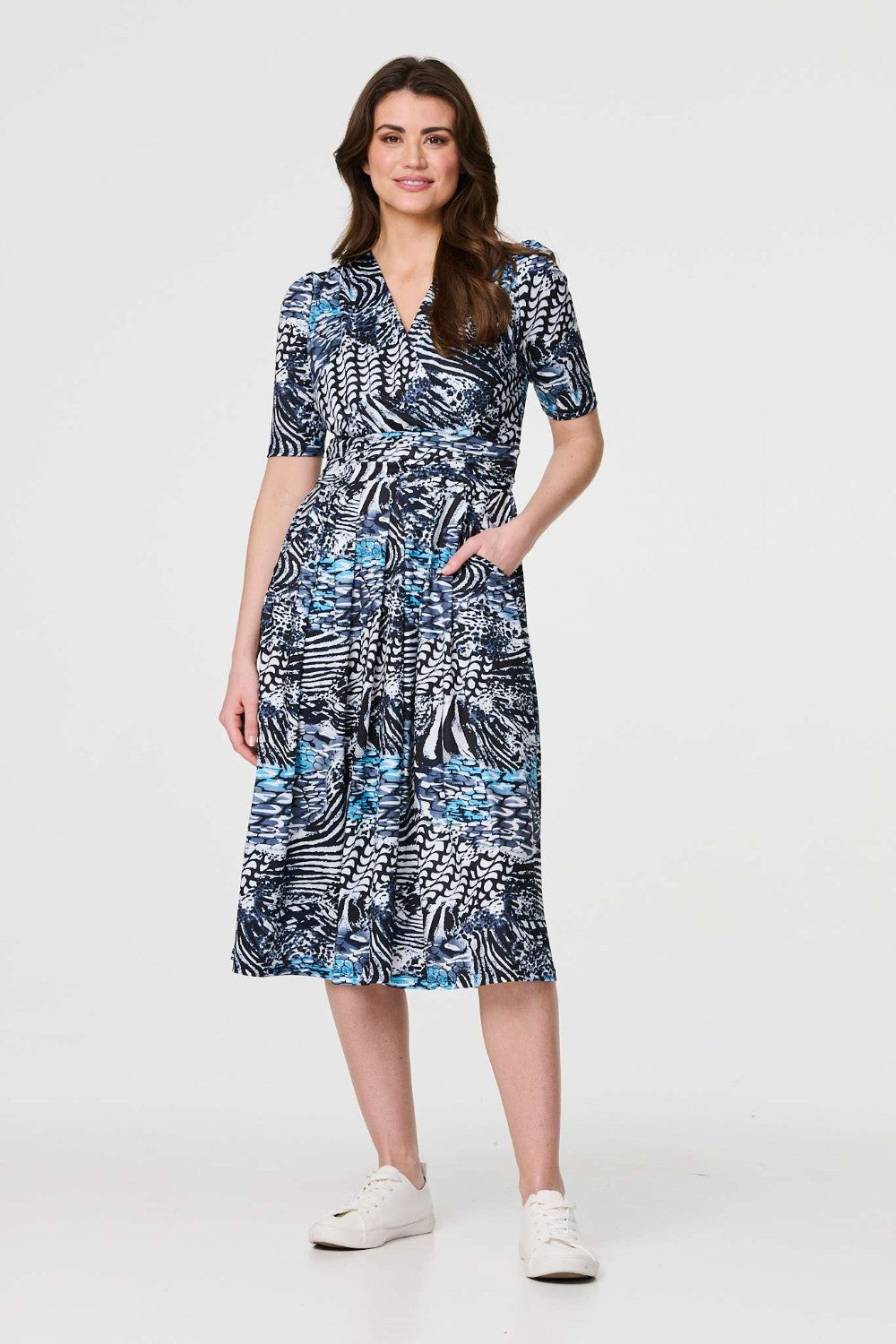 Alice Abstrat Print Midi Dress