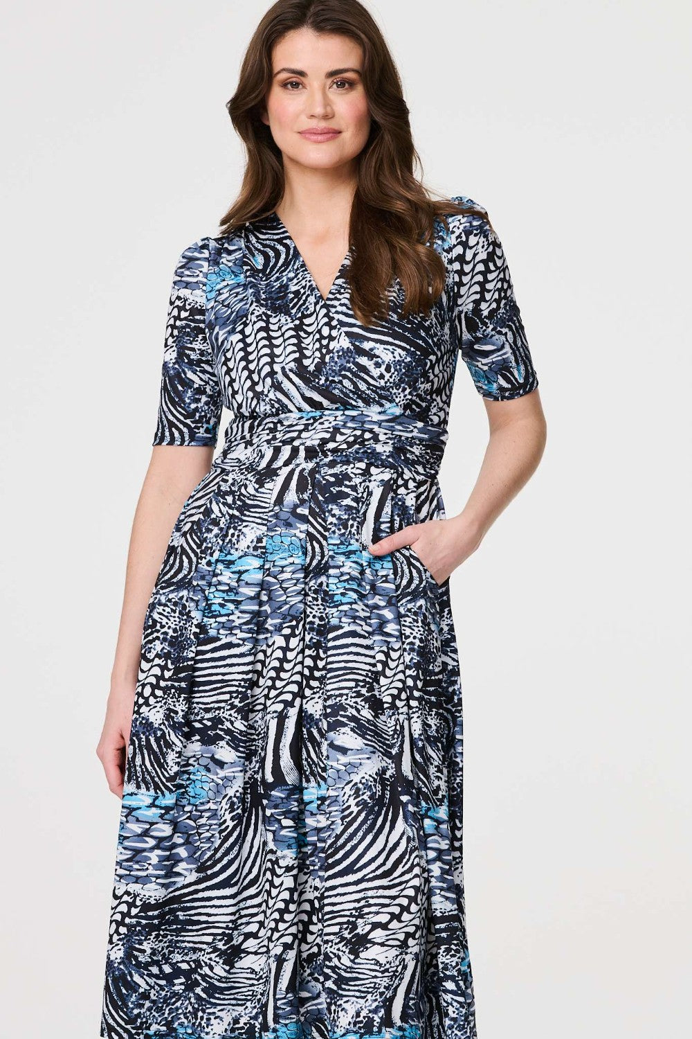Alice Abstrat Print Midi Dress