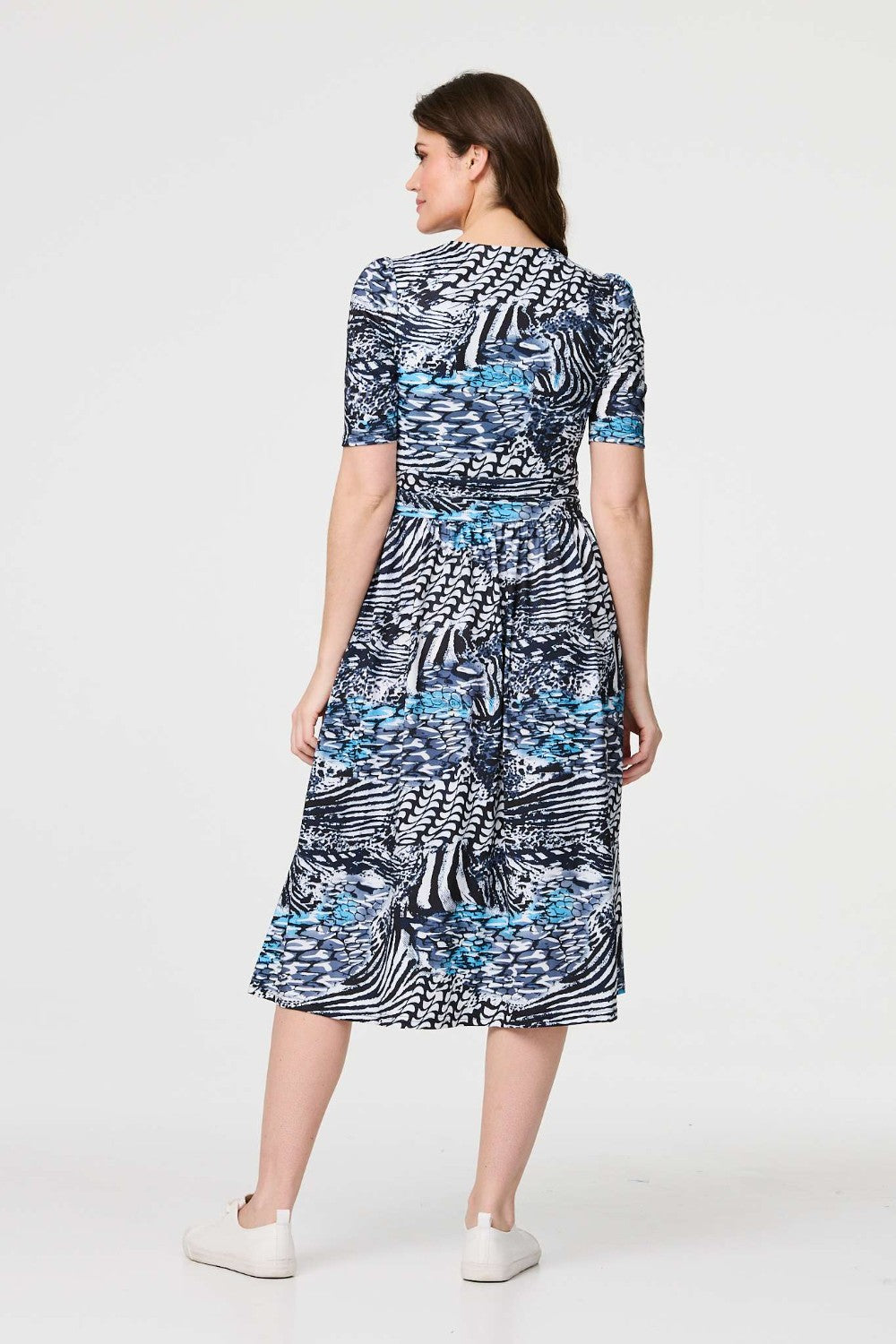Alice Abstrat Print Midi Dress