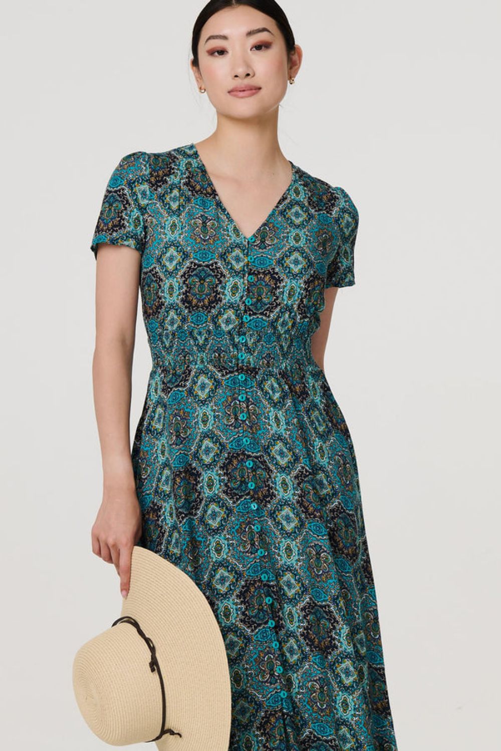 Lucinda Print Smock Maxi Dress