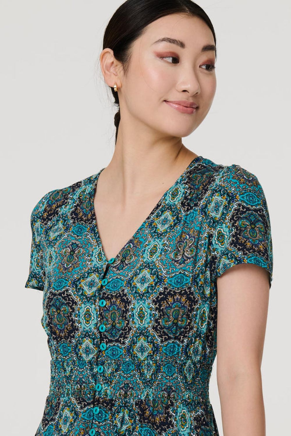 Lucinda Print Smock Maxi Dress