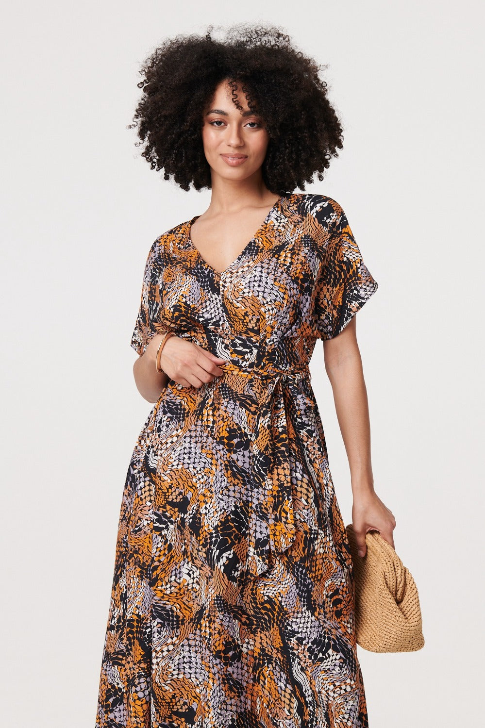 Leanne Animal Print Kimono Maxi Dress