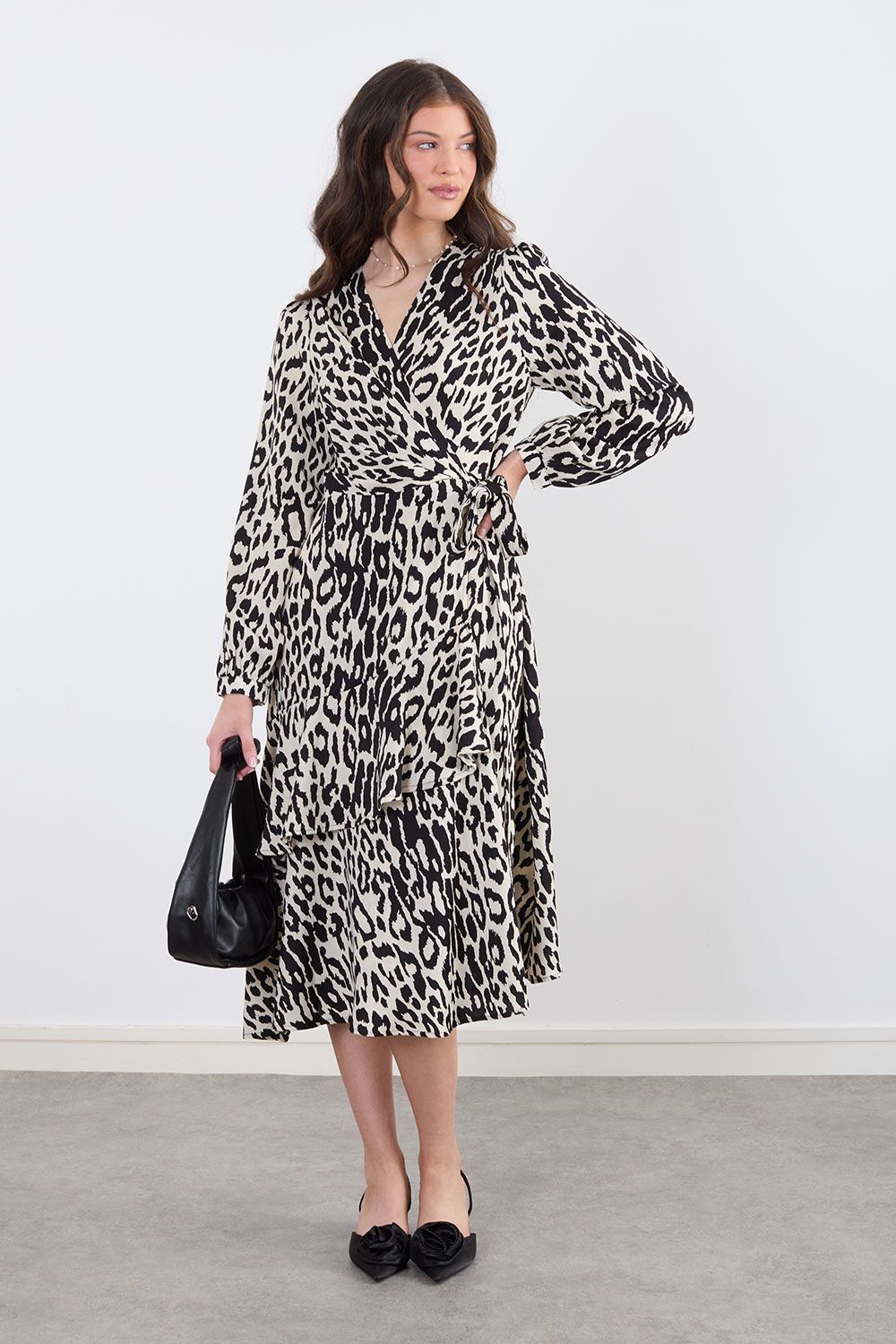 Nariko Animal Print Wrap Dress