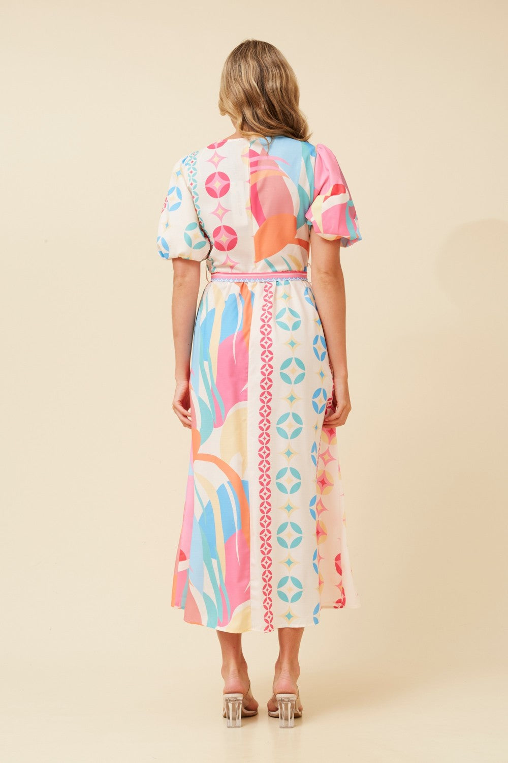Liz Abstract Print Midi Dress