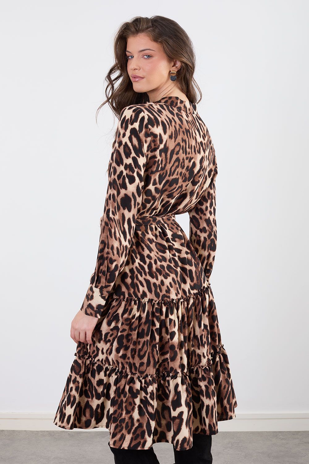 Steffi Smock Shirt Dress in Animal Print