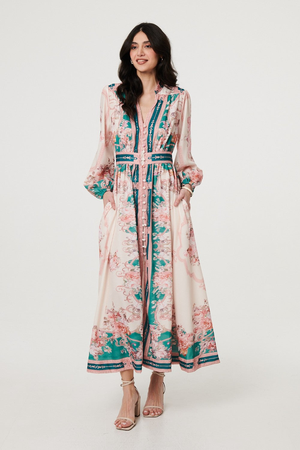 Fee Border Print Occasion Dress