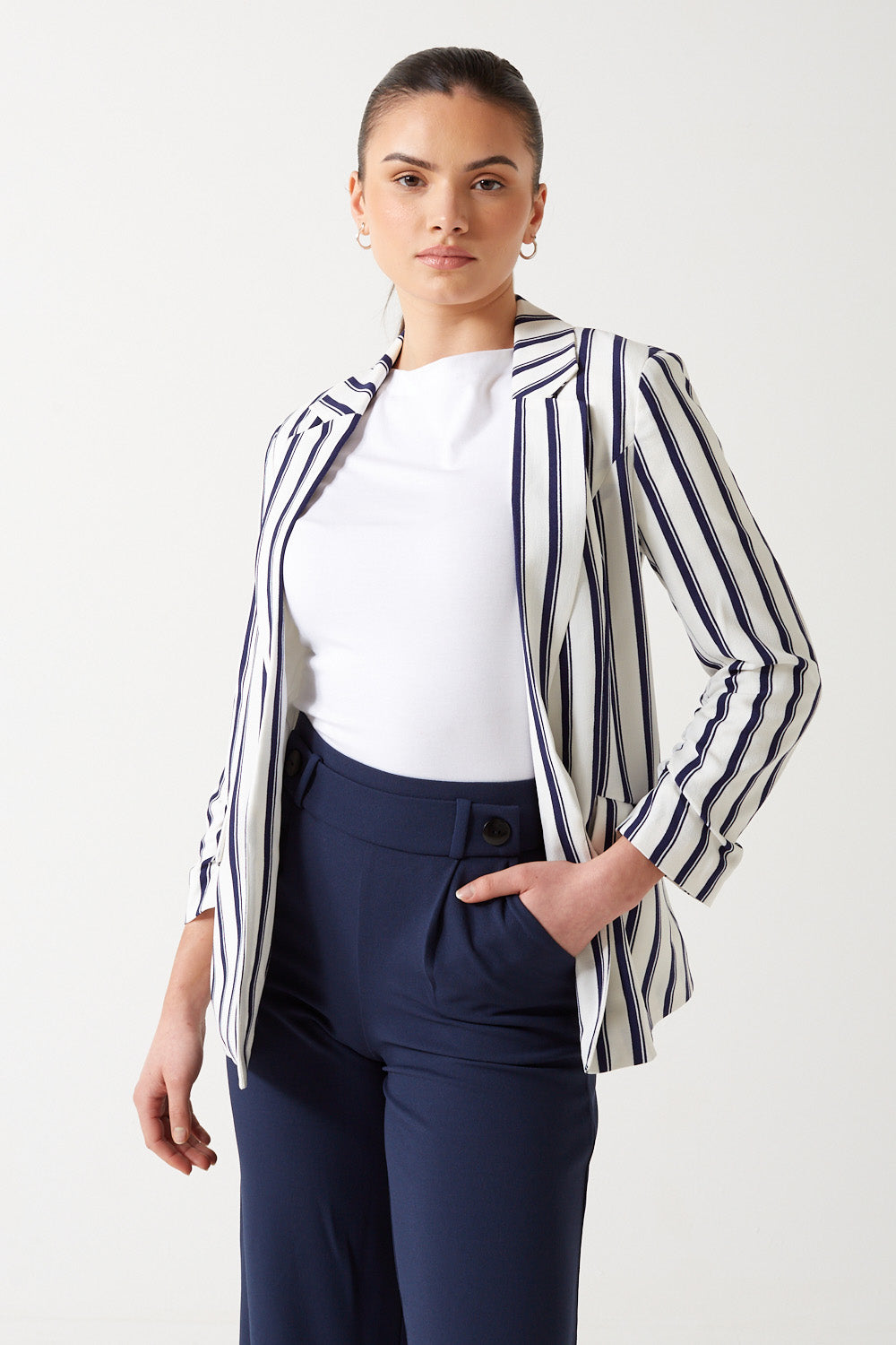 Diana Stripe Blazer in Navy