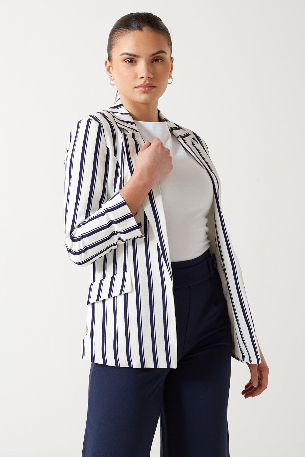 Diana Stripe Blazer in Navy
