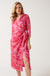 Dolly Printed Wrap Dress in Pink