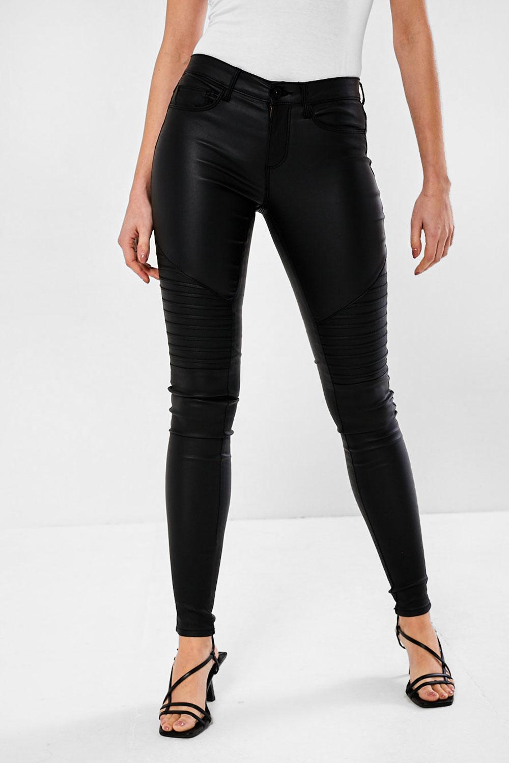 Royal Biker Coated Jeans in Black