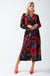 Rose Floral Print Midi Dress