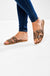 Lolly Brown Snakeskin Slider Sandals