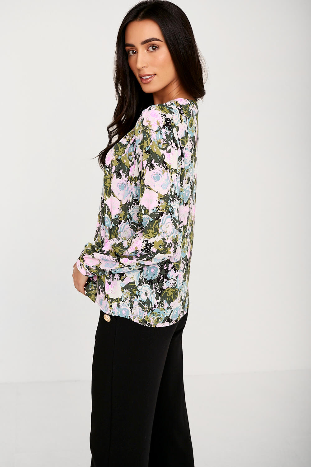 Gaya Floral Button Up Shirt in Purple