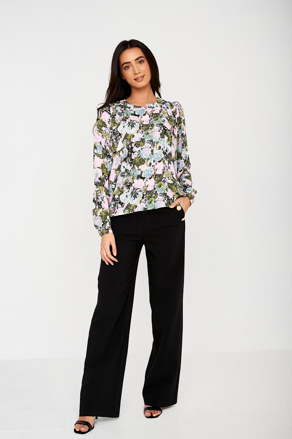 Gaya Floral Button Up Shirt in Purple