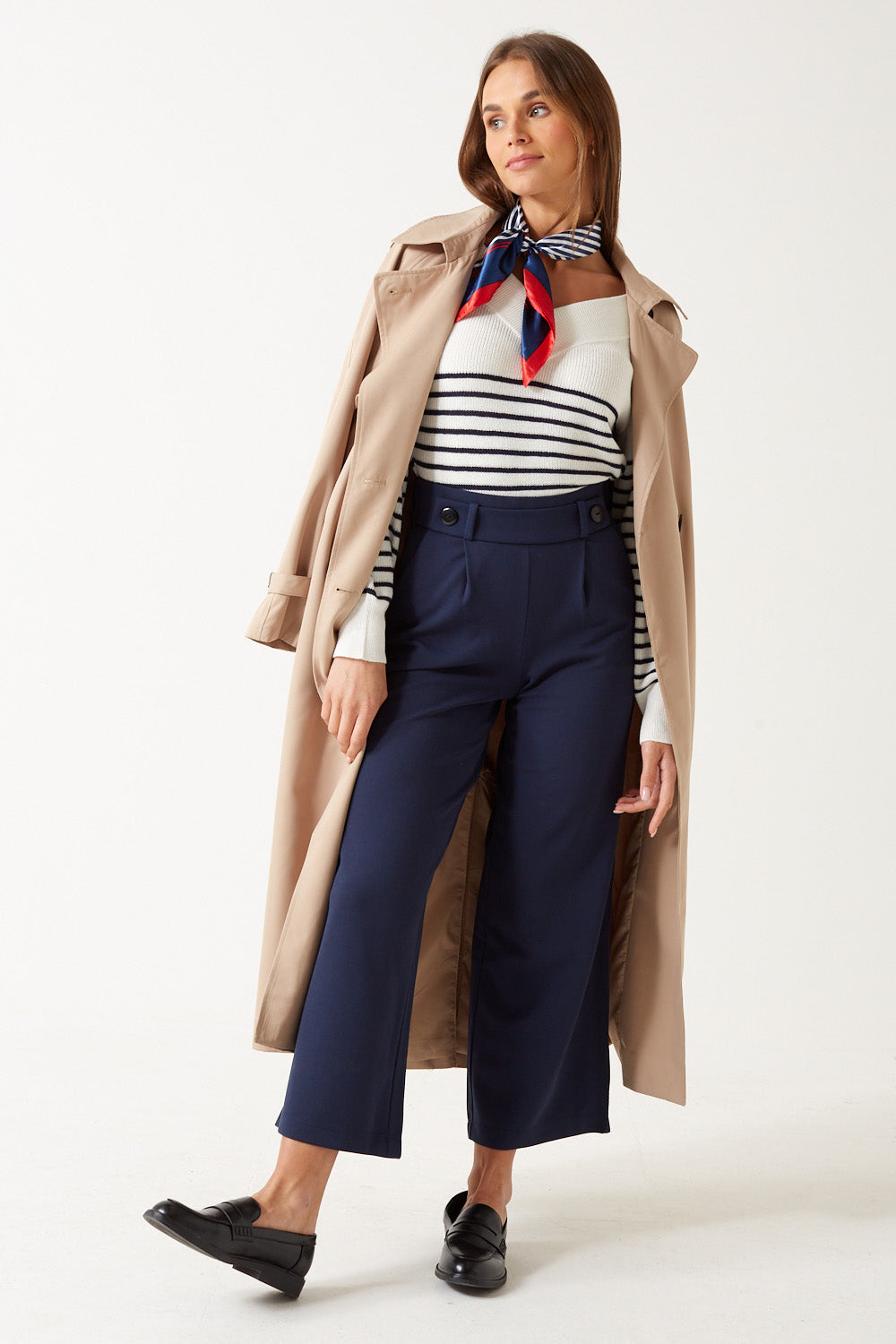 Geggo Button Waist Trousers in Navy