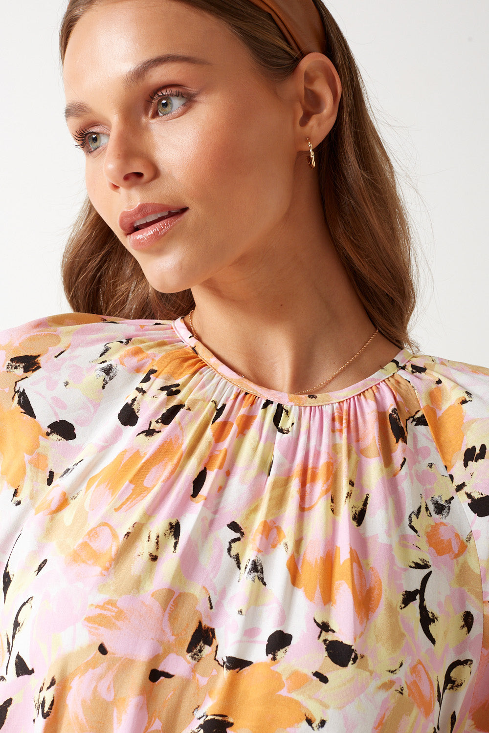 Gia Floral Print Midi Dress in Multi