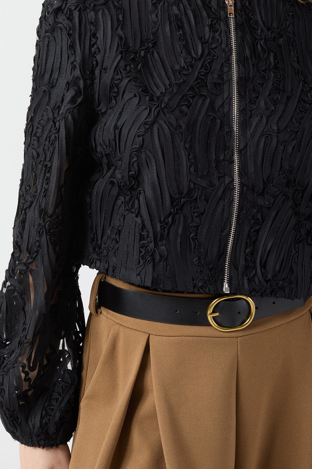 Sile Lace Short Jacket in Black