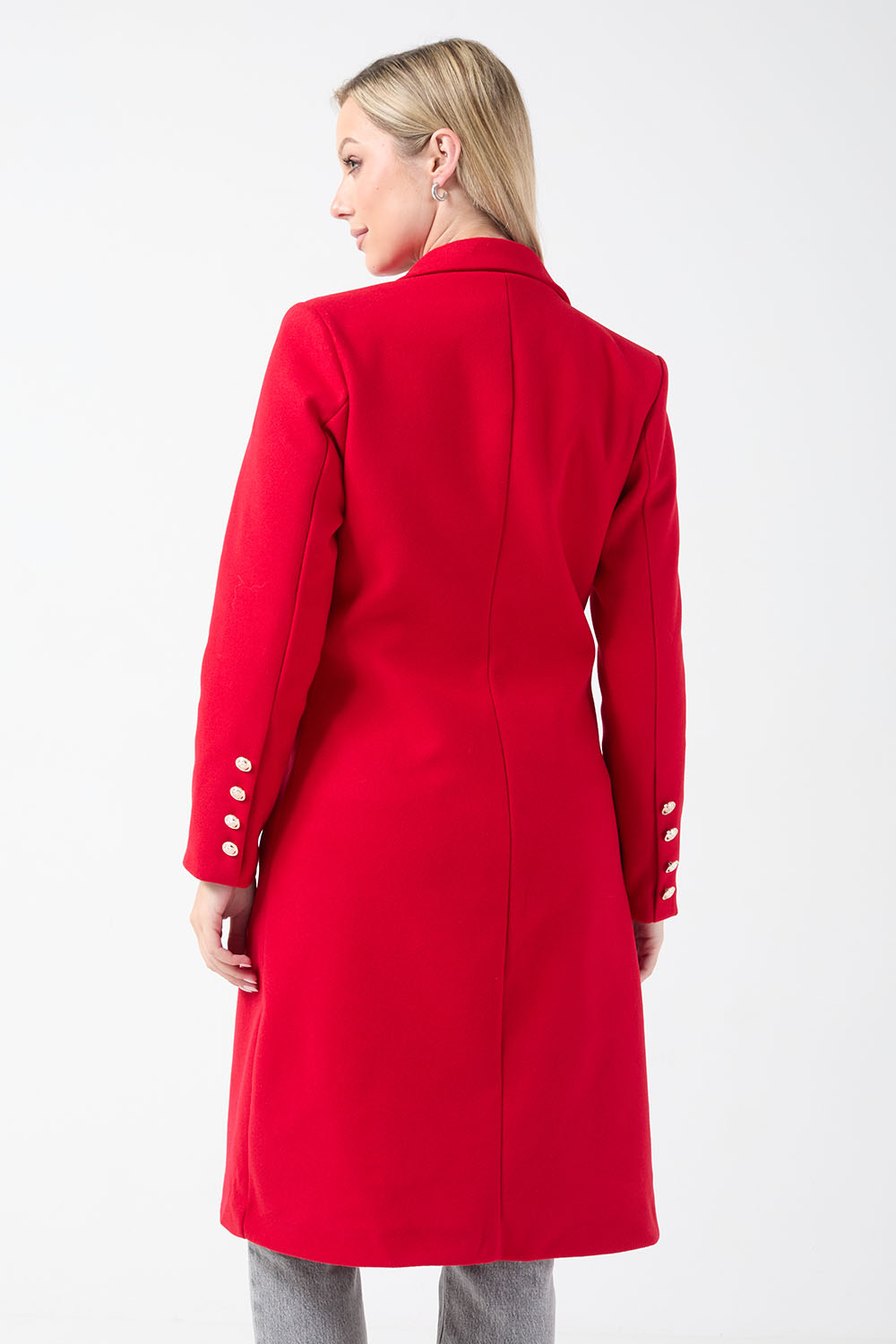 Vic Tailored Coat in Red