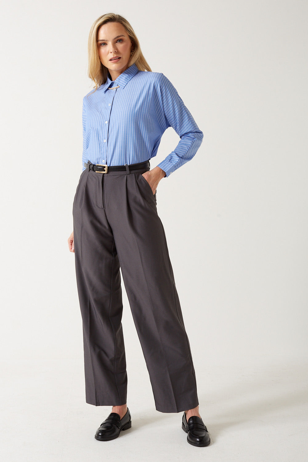 Grace Stripe Shirt in Blue