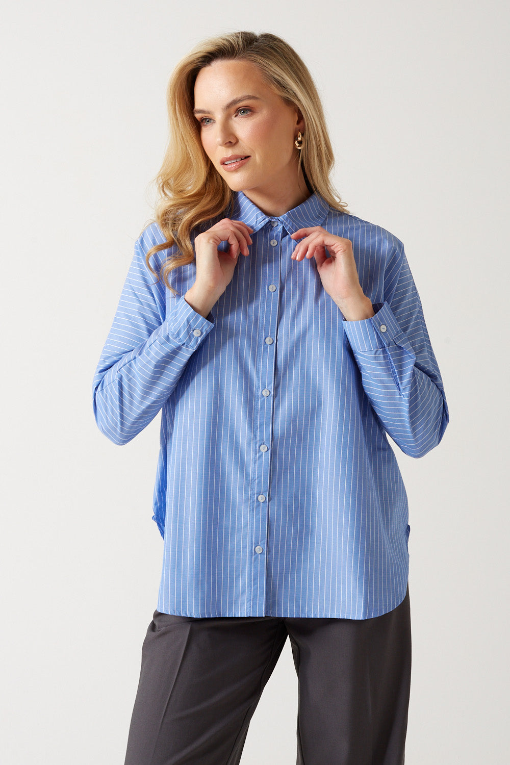 Grace Stripe Shirt in Blue