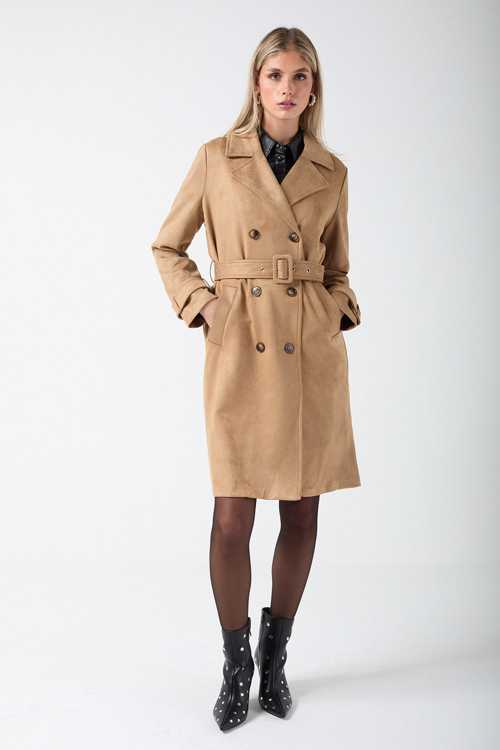 Jose Long Trench Coat in Camel