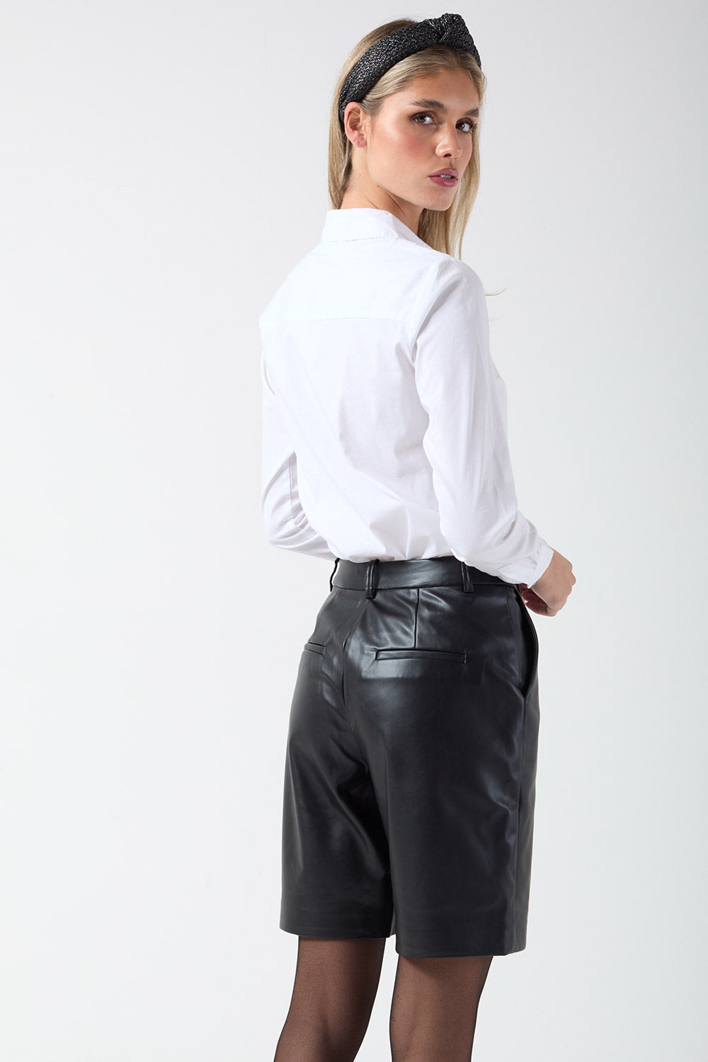 Willa High Waist Faux Leather Shorts