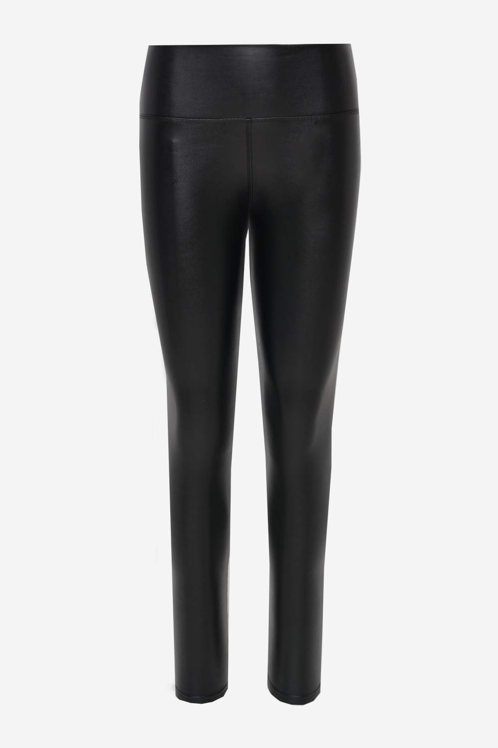 Hana High Waist Fleece Lined Wet Look Leggings in Black