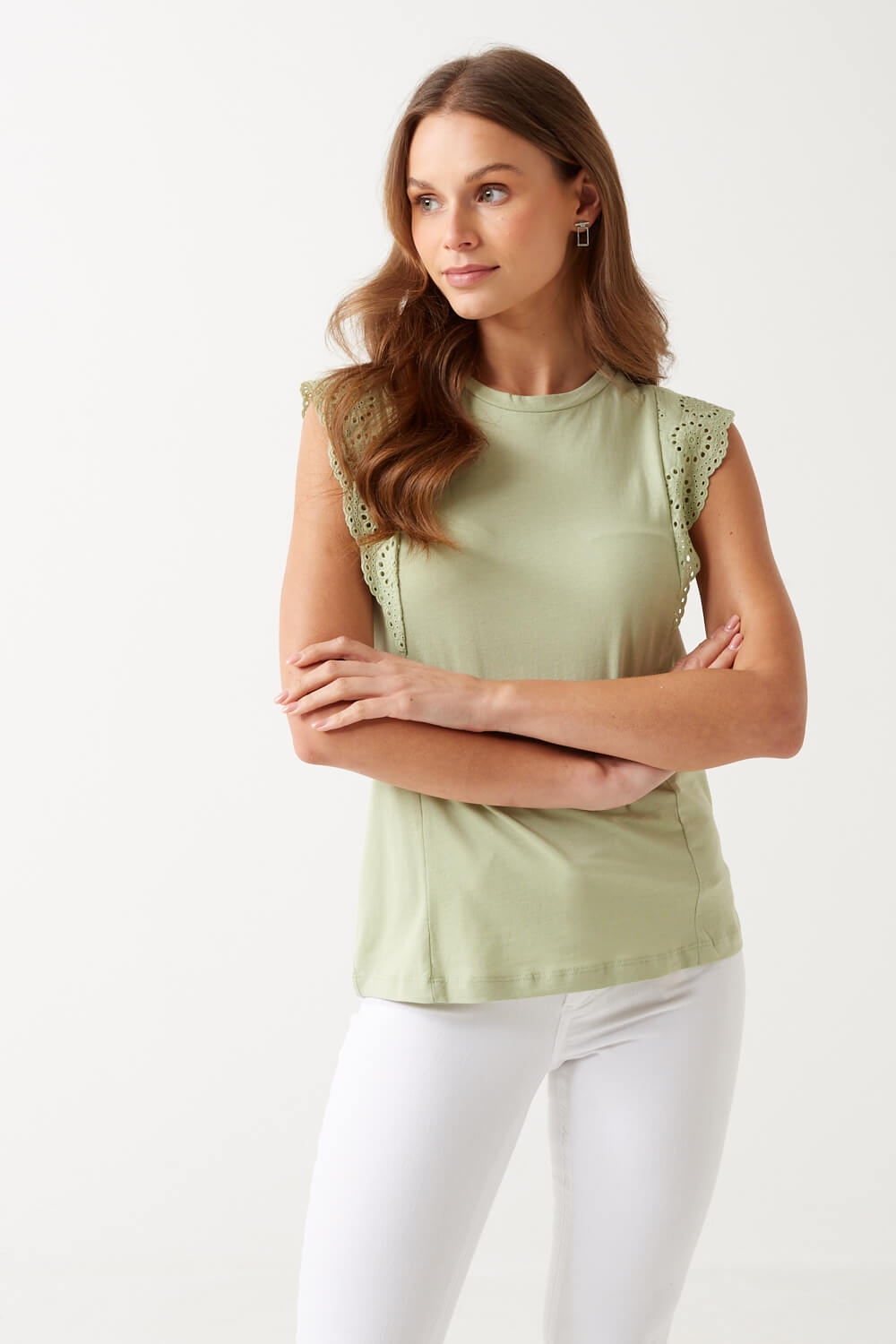 Hollyn Crochet Blouse in Sage