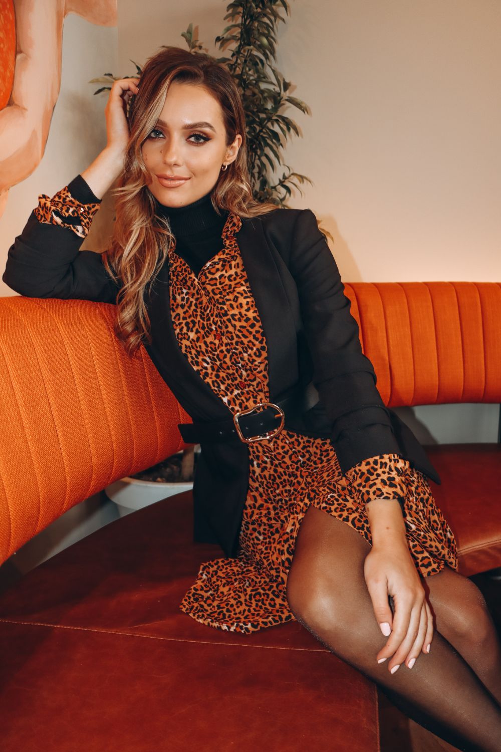 Brenna Leopard Print Shirt Dress