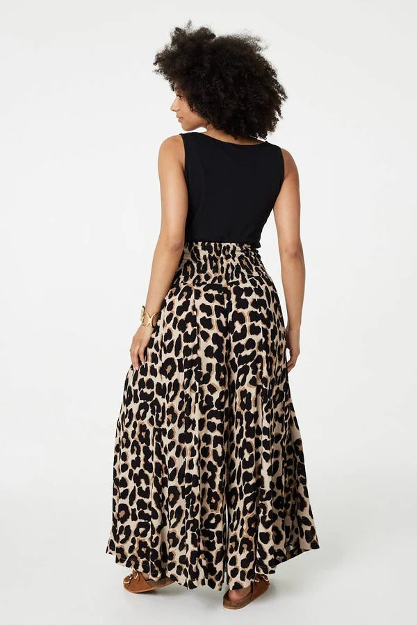 Maggie Animal Print Wide Leg Trousers