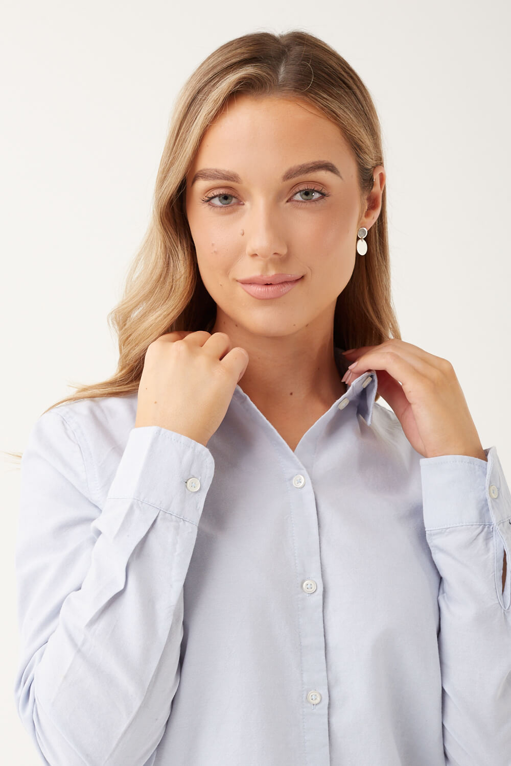 Irena Cotton Shirt in Light Blue