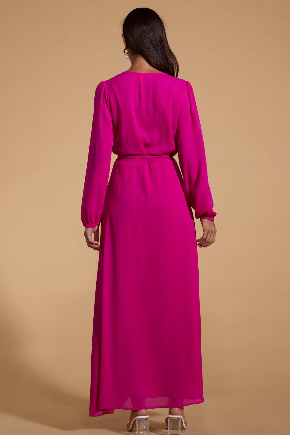 Jagger Maxi Wrap Dress in Magenta